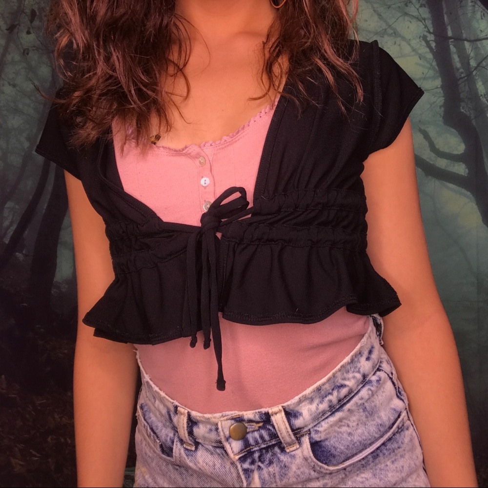Cropped Bolero Cardigan Blouse